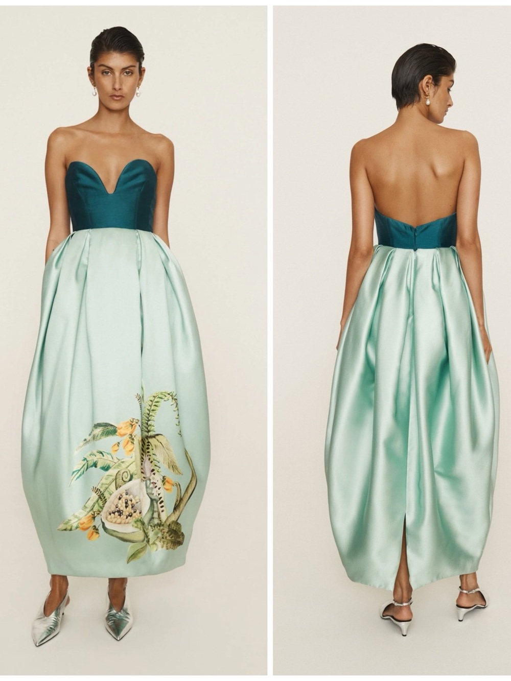 NWT Alemais Anita Long Strapless Gown in Mint Size Women’s 2